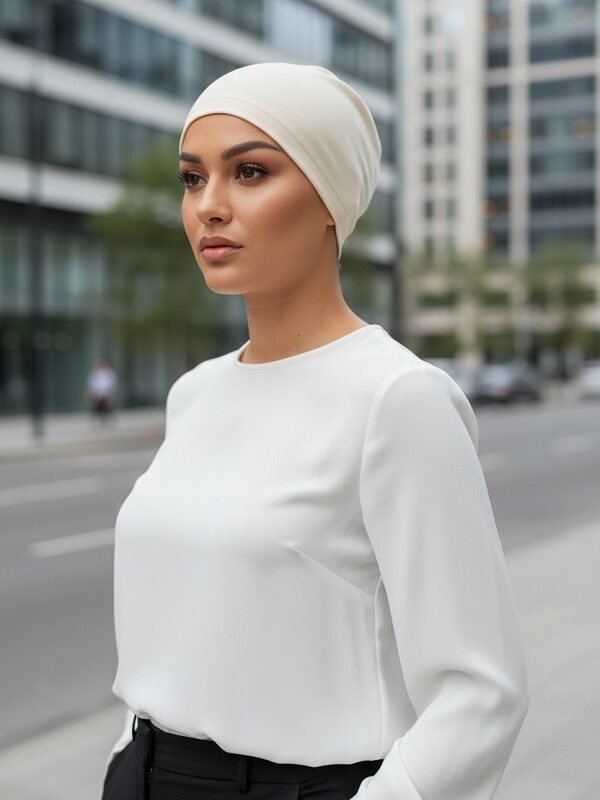 GORRO DE DESCANSO TONOS: PALO DE ROSA-BLANCO