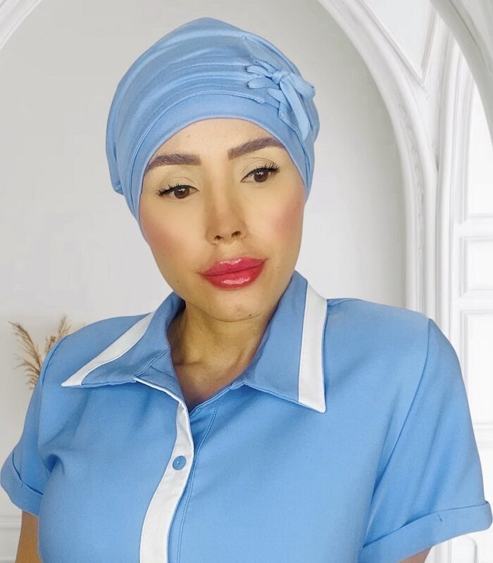 turbante en bogota turbante celeste pelucas rossy en Bogota pelucas oncologicas